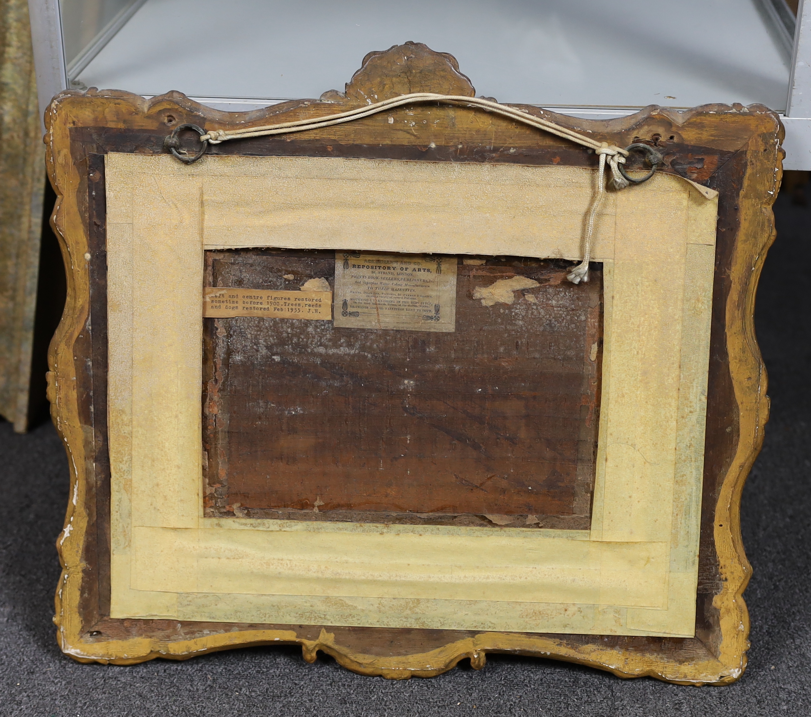 A rare pair of mid 19th century carved wax pictures, 26 x 36cm, original gilt gesso frames